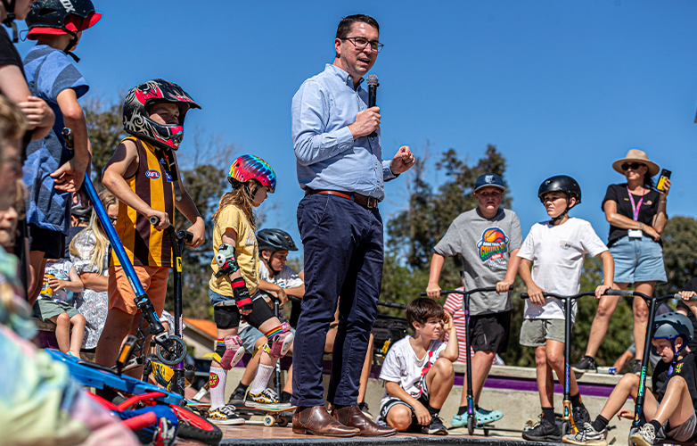 The Shire of Harvey welcomed The Hon Patrick Gorman MP to the Harvey Skatepark Grand Opening