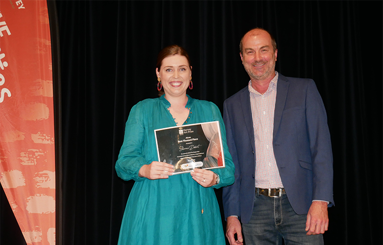 Best Themed Piece award recipient Sheree Dohnt with Alcoa representative Scott Hansen