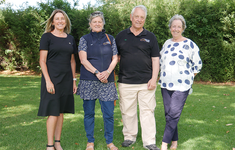 Brunswick Town Team's Tina Wallis and Ron Exelby with Shire CEO Annie Riordan and Shire Deputy President Cr Michelle Campbell