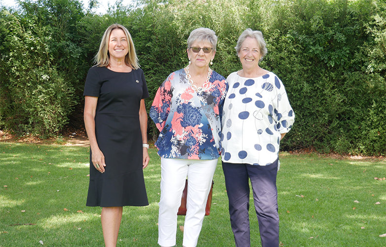 Harvey Bowling Club's Eileen How with Shire CEO Annie Riordan and Shire Deputy President Cr Michelle Campbell
