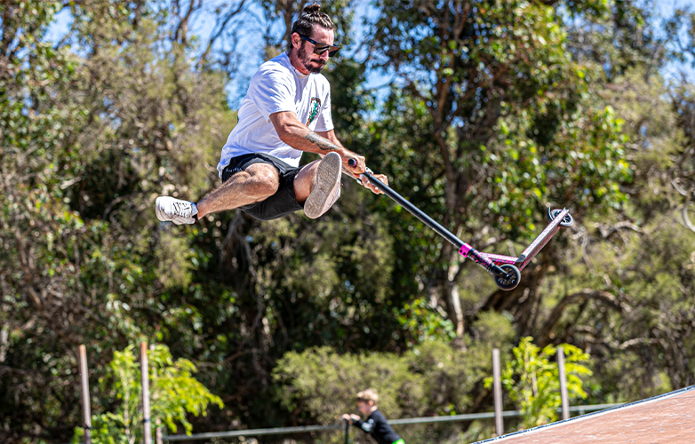 South West skating icons Soggy Bones attended the Harvey Skatepark Grand Opening