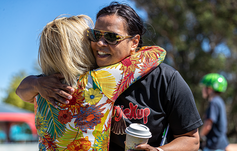 Nola Marino MP and Emerging Elder Ninnette Comito both attended the Harvey Skatepark Grand Opening