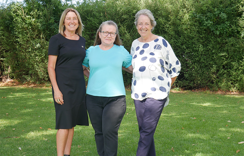 Leschenault Progress Association's Karen McCarthy with Shire CEO Annie Riordan and Shire Deputy President Cr Michelle Campbell