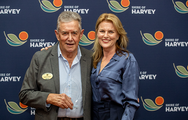 Meritorious Award recipient Mr Robert Newby with Cr Michelle Boylan