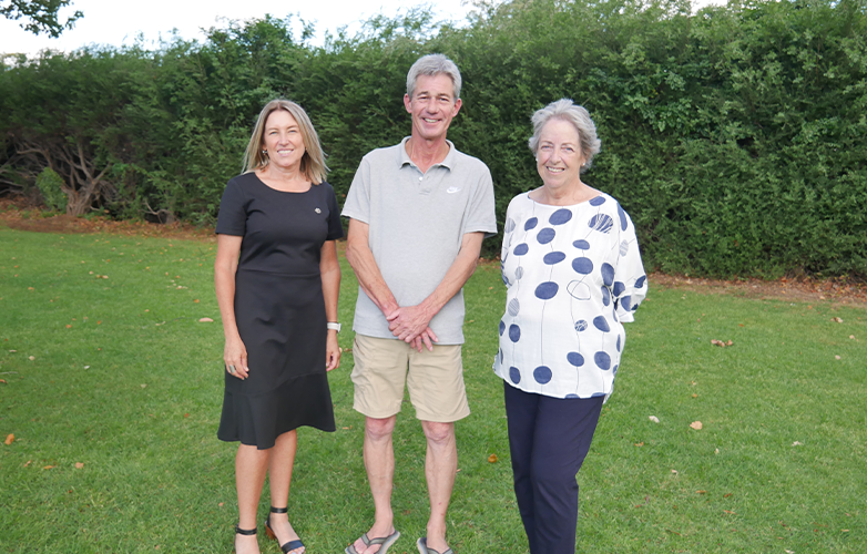 Myalup Community Association's Kurt Zink with with Shire CEO Annie Riordan and Shire Deputy President Cr Michelle Campbell