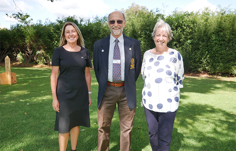 Rotary Club of Harvey President Jim Turner with Shire CEO Annie Riordan and Shire Deputy President Cr Michelle Campbell