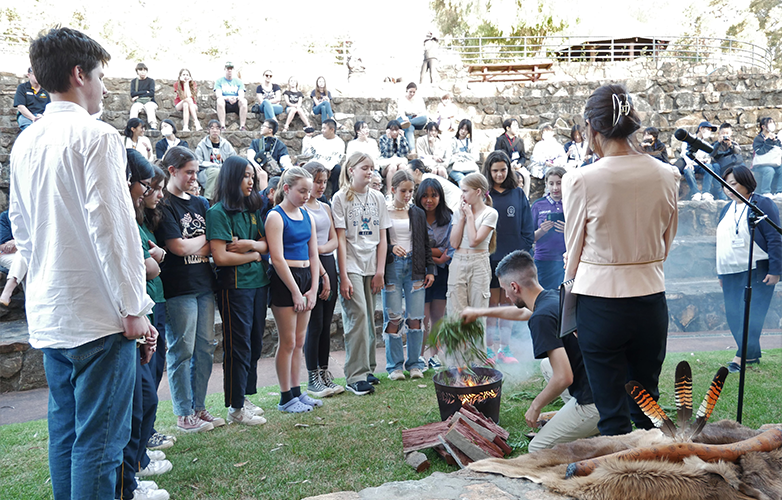Students learn about the significance of Smoking Ceremonies at the Welcome Function