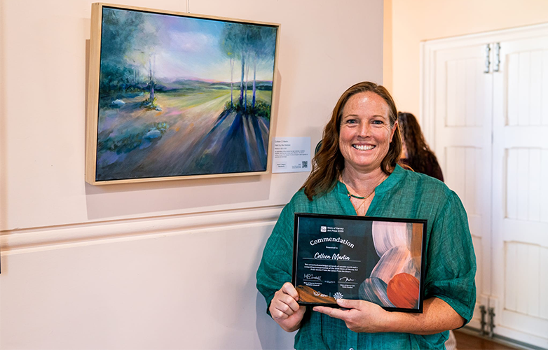 Colleen Martin received the 2026 Emerging Artist Commendation for Held by the Horizon.