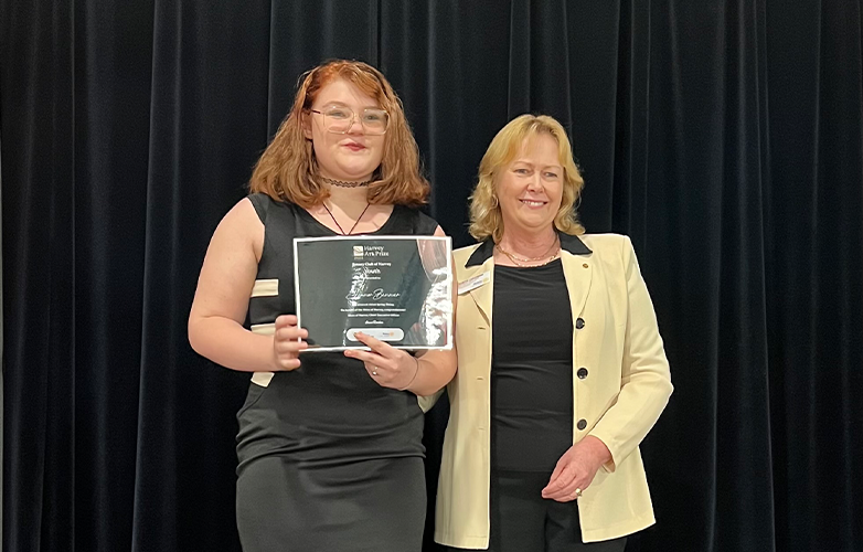 Youth award recipient Eleanor Bennier and Cr Robyn Coleman