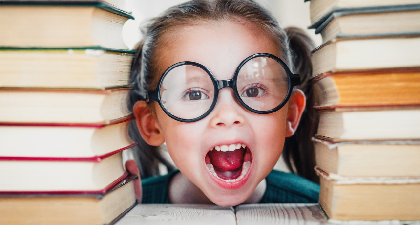 child with books