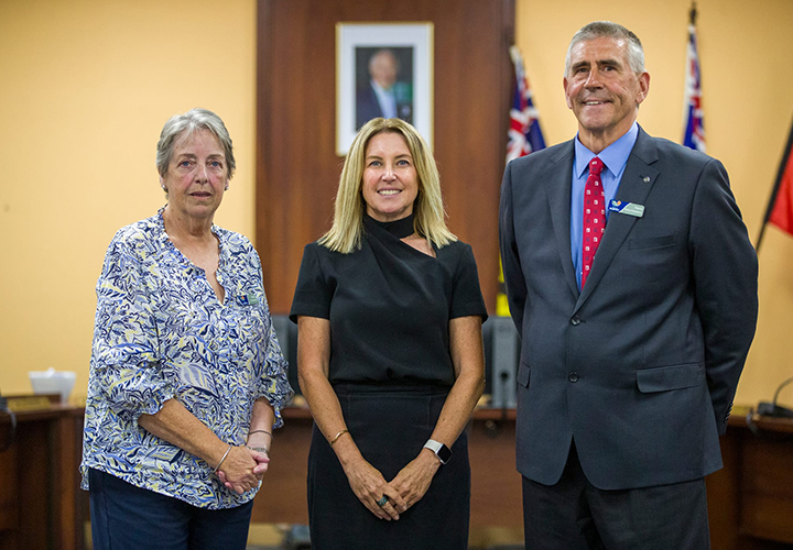 Shire President Michelle Campbell, CEO Annie Riordan and Deputy President John Bromham