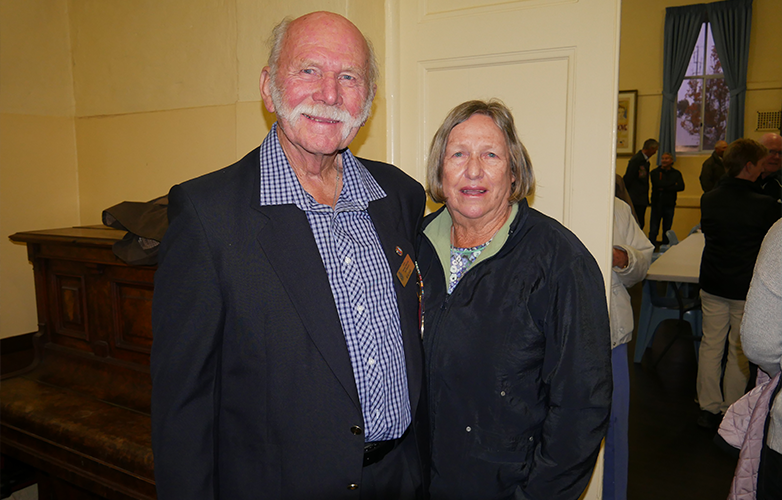 Harvey RSL Sub Branch President Eric Hall with his wife.