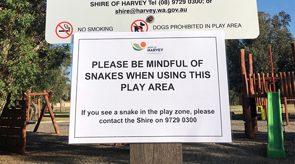 Snake Notice Snake Warning - Shire of Harvey