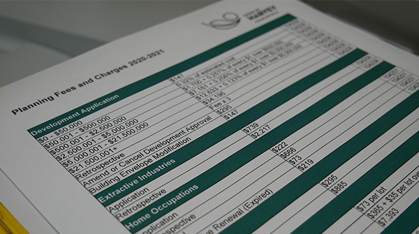Planning Schedule of Fees and Charges
