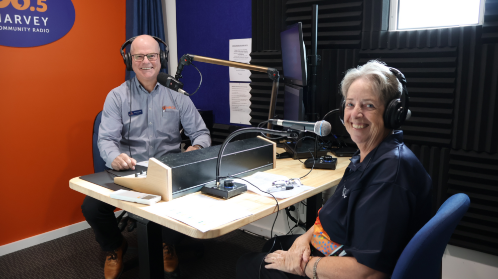 David Marshall and Michelle Campbell at radio station